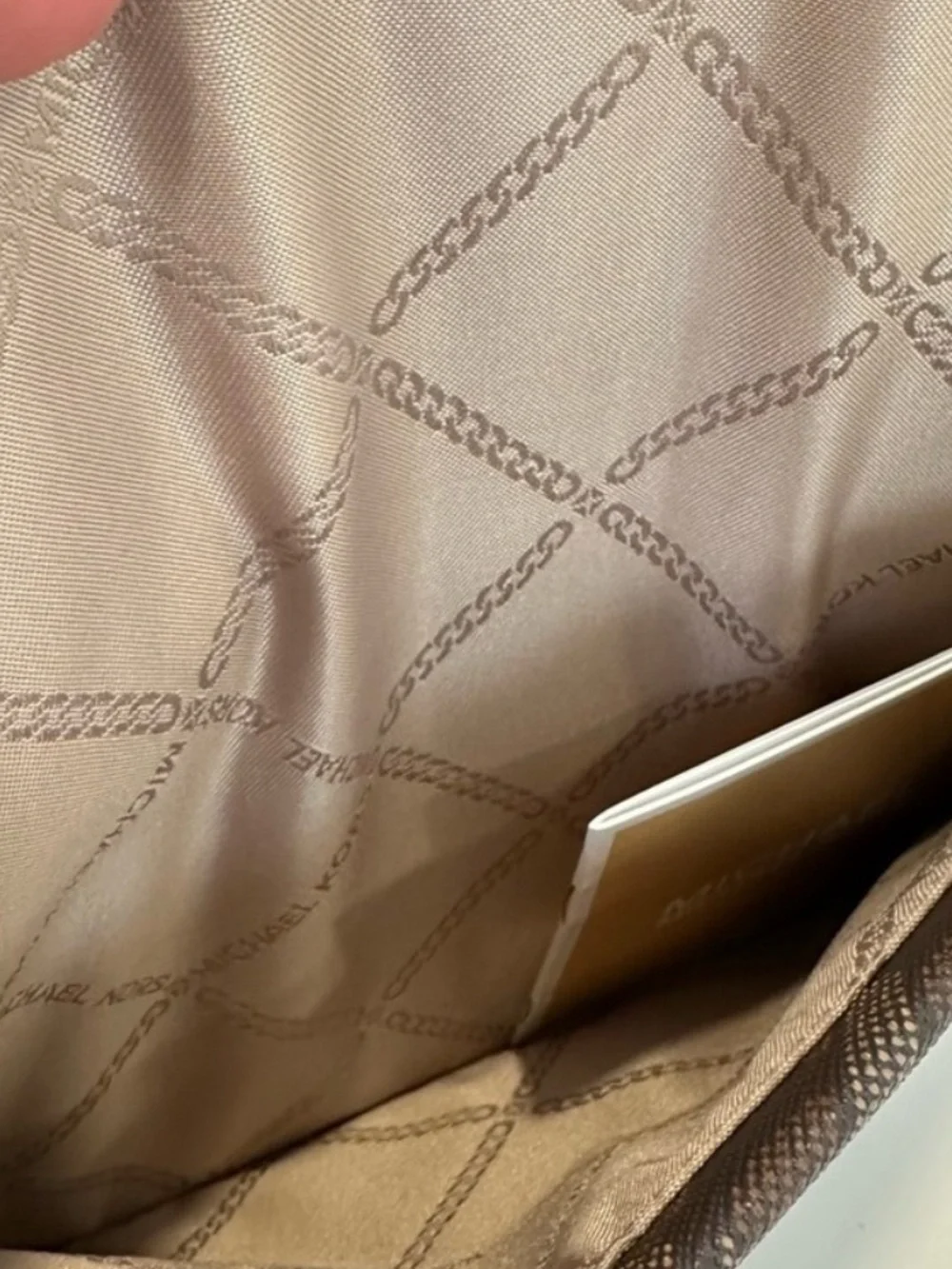 NWT MICHAEL Michael Kors Eliza Large East West Open Snap Tote in Brown Acorn - Picture 5 of 10